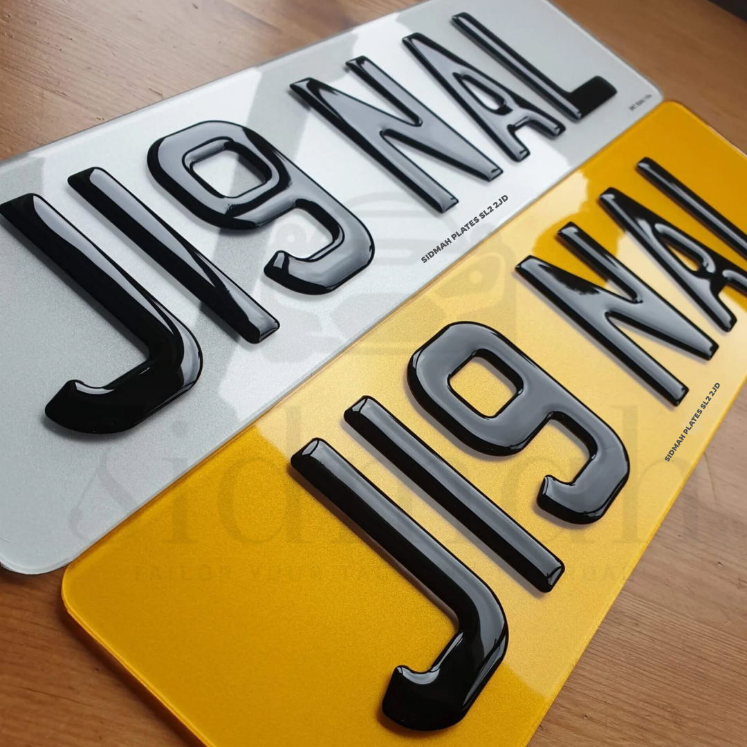 3D gel number plates  in golden and silver color | MOT & DVLA compliant
