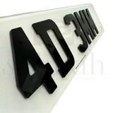 4D 3mm raised acrylic number plate in silver | MOT & DVLA compliant