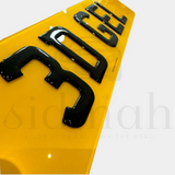 Premium 3D gel number plate in yellow,  MOT & DVLA compliant