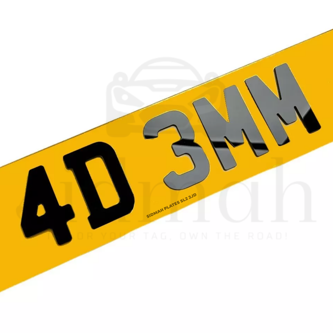 4D 3mm raised acrylic number plate | MOT & DVLA compliant